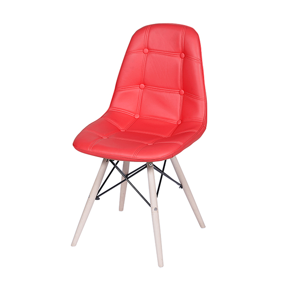 Eames Acolchoado em Botonos em Base de Madeira